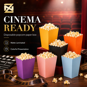 Nuove Scatole Monouso Riciclabili per Snack, <span class=keywords><strong>Popcorn</strong></span>, Patatine, Zucchero, Noodles - Personalizzabili in Cartone per Alimenti con Stampa a Caldo - Product Image 2