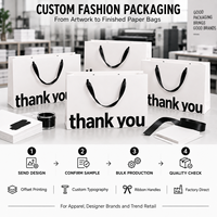 Dankeschön-Papiertüten mit Bandhenkeln für Boutique-Bestellungen, Kundenwertschätzung und Verpackungen für Kleinunternehmen