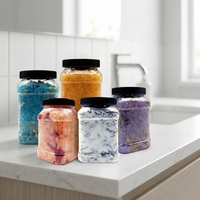 Aromatherapie-Badesalz 1000g in Festem Plastikbehälter Duftendes Meersalz Himalaya-Mineral-Salz-Granulat Rosenblüten-Badesalz