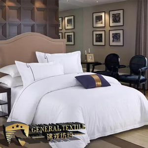Generaltextile Brand Luxury 5 Star Hotel Bed Sheet Flat <strong>Plain</strong> 100% Cotton Custom White Duvet Cover Bed Linen Hotel <strong>Bedding</strong> <strong>Set</strong> - Product Image 1