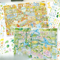 Satu Paket Stiker Terapi Stiker Mini-scene 3D Stiker Pop-up DIY Stiker Pereda Stres