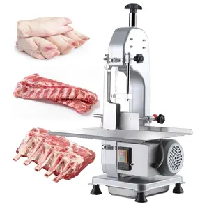 Commercial safety electric butcher cut frozen meat processing food small fast cutting meat and Bone band saw machine