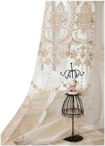 Tela Jacquard transparente para cortina, tela de poliéster 100%, con flores, lista para usar, alta calidad, proveedor de China - Product Image 2