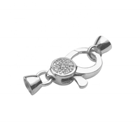 Prix de gros bracelet en cuir perle serrure accessoires charme bricolage or 18k petit collier en argent sterling bijoux fermoirs mousqueton