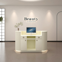 Comptoir de Caisse Moderne pour Petite Clinique, Bureau de Réception Rose pour Salon de Beauté, Caisse de Boutique, Guichet d'Accueil