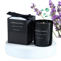 Bougie d'aromathérapie semi-artisanale en verre noir brillant avec nœud papillon, boîte cadeau romantique, livraison directe transfrontalière directe usine