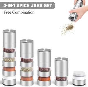 Moulin à sel et à poivre manuel en acier inoxydable pour la maison et les restaurants, matériau PC avec meule en céramique, moulin à épices sèches - Product Image 4