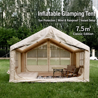 Tente de camping gonflable de luxe 2026, 12m², imperméable, portable, double couche, installation rapide, pour 8-10 personnes, tente de glamping gonflable