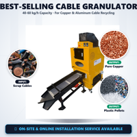 Granulateur de fil de cuivre mini 40-60 kg/h Europe/USA, séparateur de câbles de petite taille avec service d'installation