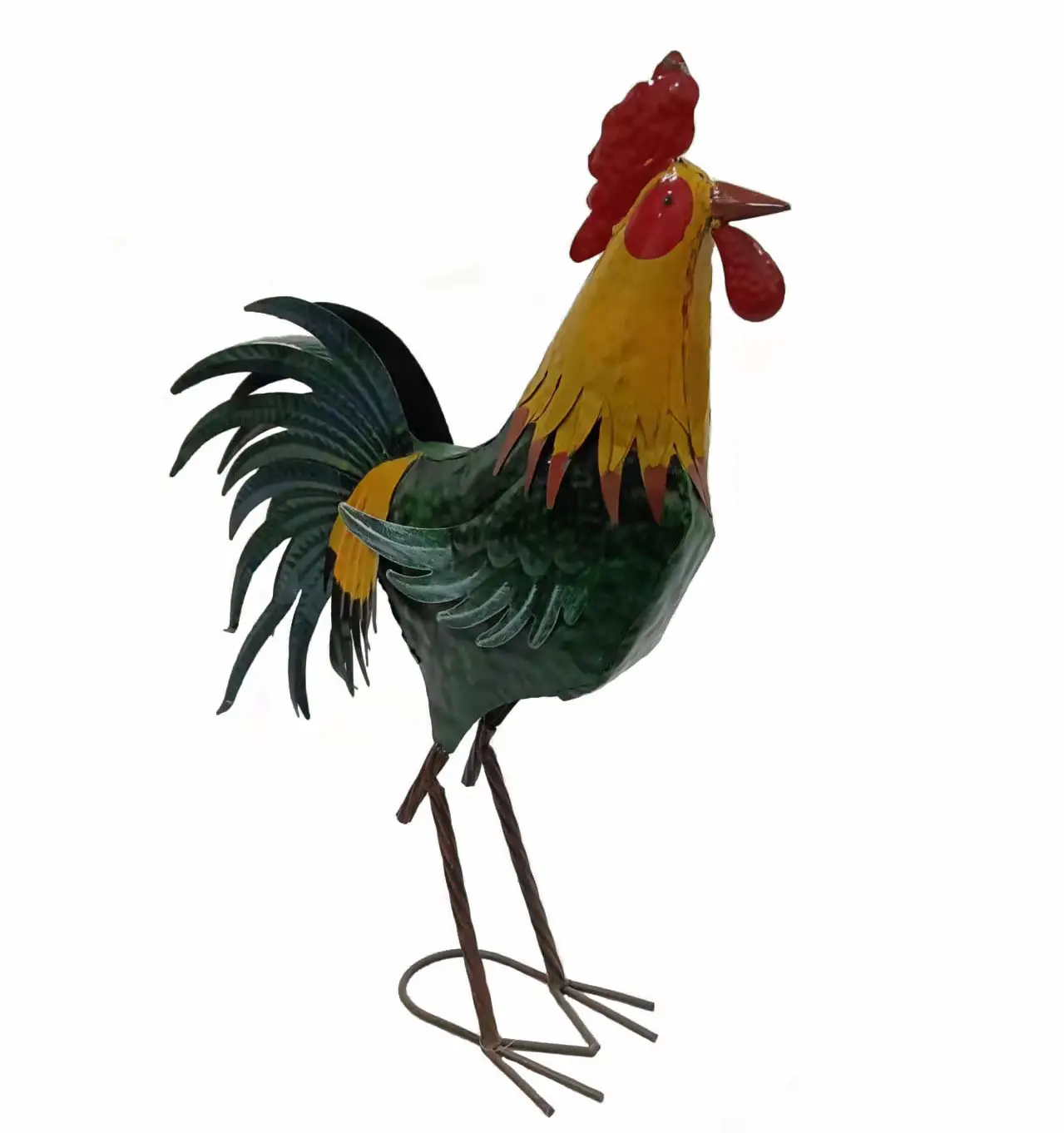 Zhong pin Crafts Factory Price Hand bemalte Garten dekoration Poly resin Lego Metal Rooster Garden Animal im Freien