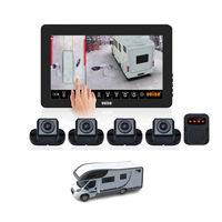 Système de caméra à vision panoramique 360° AHD 1080p avec visualisation et enregistrement en temps réel pour autobus scolaire, autocar, camping-car, fourgonnette, véhicule utilitaire, camionnette