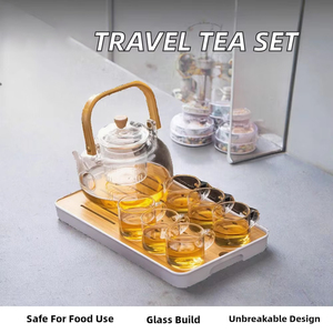Premium On-the-go Shatterproof Glass Travel <b>Tea</b> Set for Coffee & <b>Tea</b> Enthusiasts - Product Image 2