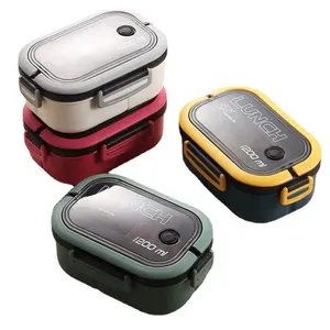 Portable Hermetic Lunch Box 2 Layer Grid Children Student Bento Box Leakproof Microwavable Prevent outdoor School