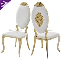 Chaises de fête élégantes en acier inoxydable blanc or pour la décoration et les mariages, salle à manger, chaises de banquet de mariage, événements