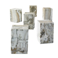 Cube en onyx de marbre naturel, décoration d'intérieur, table basse en onyx vert, socle en marbre