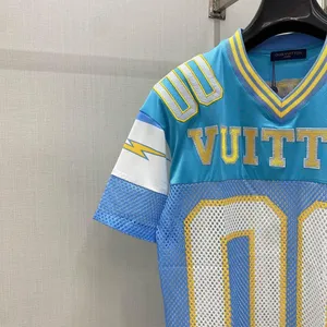 Produttore all'ingrosso degli uomini della maglia Patchwork del cotone asciutto rapido del tessuto di poliestere di Rugby T-Shirt di calcio T-Shirt per gli uomini