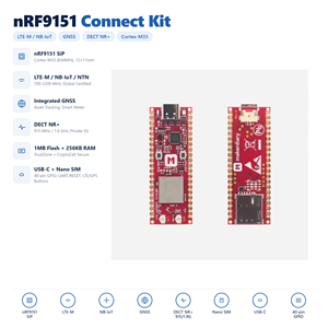 ชุดเชื่อมต่อ HT Makerdiary nRF9151 บอร์ดชิป Nordic nRF9151 SiP บอร์ดสร้างต้นแบบอย่างรวดเร็ว รองรับ Global LTE-M NB-IoT DECT NR+ GNSS - Product Image 2