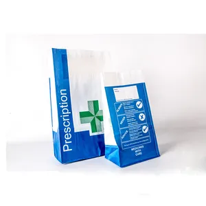 Personalizzato Eco Biodegradabile Viaggio Aereo Vomito Aria Malattia Kraft Sos Medico Sterile Sacchetti di Carta per La Farmacia Senza Maniglia