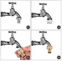 Raccord rapide robuste en acier inoxydable pour tuyau d'arrosage, filetage femelle 3/4 pouce, adaptateur de robinet d'eau, outils de jardin écologiques