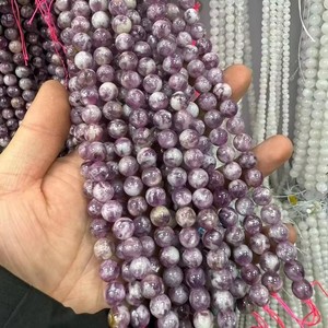 Perles de pierres de guérison 6/8/10 mm – Quartz fantôme violet, Aventurine rose, Lepidolite mélangée – Perles de pierres précieuses en vrac pour la fabrication de bijoux - Product Image 6
