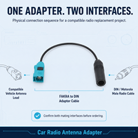 Câble de rétrofit pour autoradio : Connecteur FAKRA vers prise antenne DIN femelle – Adaptateur radio FAKRA vers DIN femelle