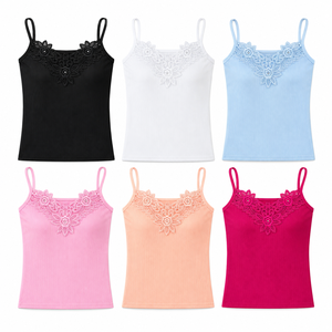 Canotta da donna all'ingrosso in pizzo a costine con <span class=keywords><strong>spalline</strong></span> sottili, canotta intima estiva da donna - Product Image 1