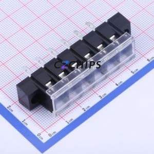 KF28HM-7.62-6P Barrier Terminal Block Through hole Component (THT),P=7.62mm Connector With Cover Plate 7.62mm 1x6P Straight Pin - Product Image 1