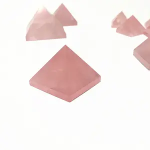 Rose Quartz Pyramid Stone Pyramid Craft for Home Decor Energy Healing Crystal Natural Home Decoration Love OPP Bags Feng Shui