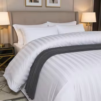 Vente en gros de linge de lit et de literie d'hôtel en coton 100% 300TC à rayures de 3 cm pour hôtel