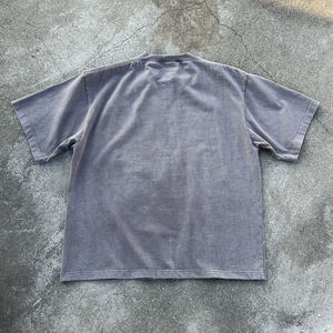 เสื้อยืดคอตตอน 100% ปักโลโก้สั่งทำขายส่ง ทรงโอเวอร์ไซส์ ทรงบ็อกซี่  เสื้อยืดทรงหลวมแบบสั่งทำพิเศษ ล้างสีแบบแอซิด สำหรับผู้ชาย - Product Image 2