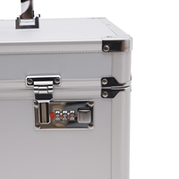 Boîte de rangement pour disques vinyles avec fermeture à clé, capacité de 50 disques vinyles, boîte de rangement pour disques vinyles en aluminium durable avec fermeture à clé
