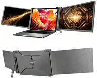 Moniteur triple portable OEM ODM 15,6 pouces pour extension d'écran d'ordinateur portable, 3 écrans LCD pour le jeu et le travail, produits professionnels