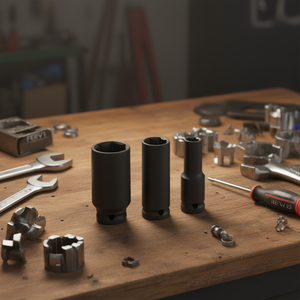 Jeu de clés à douille à chocs Fervi, 3 pièces, métriques, à embout profond - Product Image 3