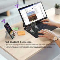 Clavier mécanique ultra-fin magnétique Laudtec Slim avec rétroéclairage 7 couleurs, support tablette inclinable à 130° et pavé tactile