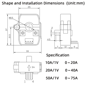 Tr Split Core Huidige Sensoren Open Type Hall Effect Ac Huidige <span class=keywords><strong>Sensor</strong></span> - Product Image 3