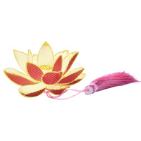 Marque-page en métal peint style chinois avec pompon en laiton, rétro, exquis, pour étudiants, cadeau raffiné, vente en gros