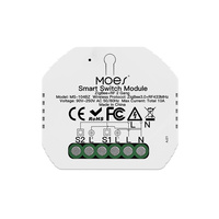 Mini Interruptor de Luz Inteligente Zigbee 3.0 Z-Wave, Módulo de 2 Canales, 1/2 Vía, Control Remoto Inalámbrico Smart Life/Tuya, Compatible con Alexa