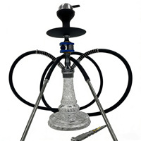 Ensemble de chicha de luxe à quatre tuyaux et double tube avec HMD, base en métal découpé, pour le marché américain