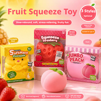Jouet de décompression à rebond lent, simulation de fruits géants : Pêche géante, Ananas géant, Raisin géant, Banane géante