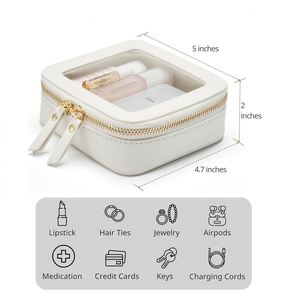 Small Cosmetic <b>Bag</b> for Purse Mini Makeup <b>Bag</b> Cute Clear <b>Make</b> <b>up</b> Pouch for Travel Leather White <b>Make</b> <b>up</b> - Product Image 6