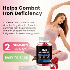 Integratore di Ferro OEM ODM per Adulti - Caramelle Gommose al Ferro ad Alta Potenza 18mg con Vitamina C, Supporto Energetico e per il Sangue, Miglioramento della Densità Ossea, Vegano, Non-OGM - Product Image 5