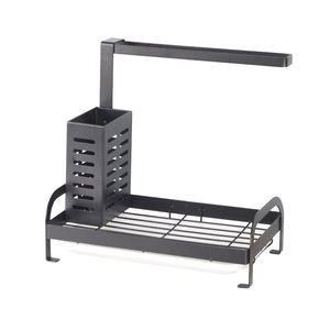 Égouttoir à vaisselle avec plateau, multifonctionnel, portable, organisateur de rangement suspendu pour évier de cuisine, forme carrée - Product Image 2