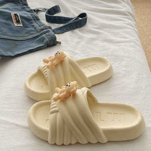 Sandales pour femmes en cuir véritable, style plage américain, motif géométrique intemporel, semelle épaisse et amortissante - Product Image 6