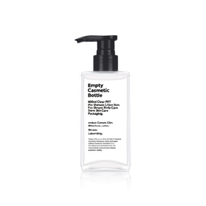 Flacon pompe cosmétique vide 400ml transparent en PET pour shampoing, lotion, soin du corps, sérum - Product Image 2
