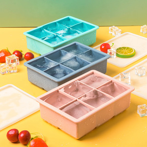 Oferta Especial: Bandeja para Cubos de Hielo King Cube de 6 Cavidades con Tapa, Molde para Cubos de Hielo Grandes de 6 Orificios, Color Negro, para Bebidas - Product Image 3