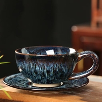 Ensemble de tasses et soucoupes à café et à thé arabes en porcelaine faite à la main, colorées, 150 ml