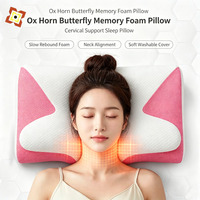 Oreiller en mousse à mémoire de forme en forme de corne de bœuf, oreiller cervical pour le soutien du sommeil, oreiller à récupération lente pour soulager les douleurs cervicales