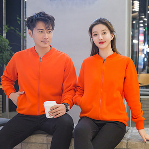 Sudadera con capucha y cuello de béisbol, forrada de lana azul, uniforme de trabajo de algodón para uso laboral en otoño - Product Image 3