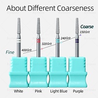 HYTOOS Embouts de ponceuse à ongles professionnels à coupe diamantée, embout conique chromé pour cuticules russes, ponceuse à ongles électrique, nettoyeur de peaux mortes, outil de préparation des ongles