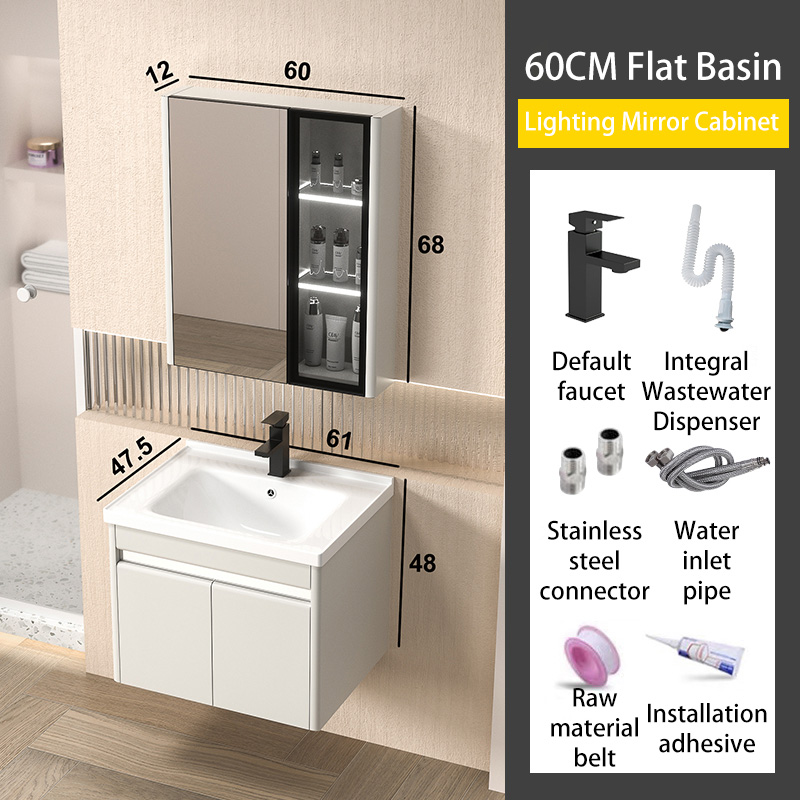 SKU-01-61 cm ceramic basin - white cabinet